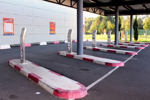 Parking bays with numbers for a click and collect service