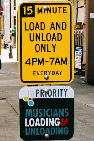Musicians parking signs