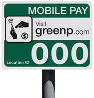 Green P mobile pay sign