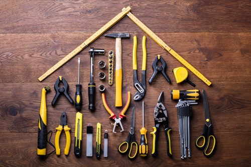 House shape composed of tools