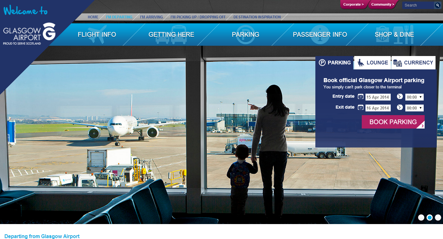 Glasgow Airport's new website