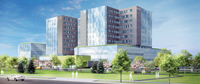 Architectural rendering reflecting current design concept for the new Mackenzie Vaughan Hospital