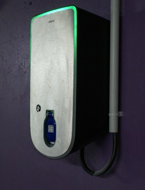 ensto ev charger installed on the wall